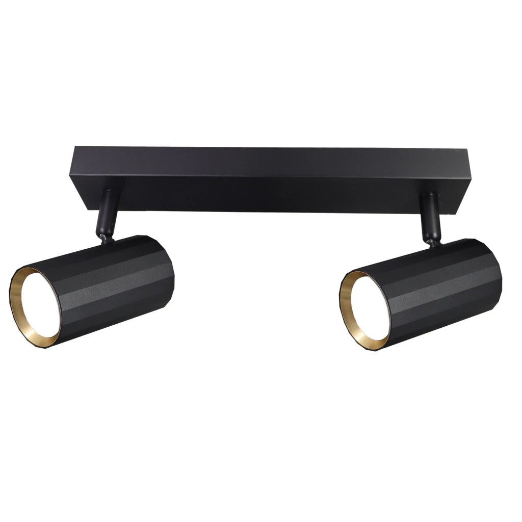 Plafoniera/applique 2 luci nero oro GU10 NICEA Polux