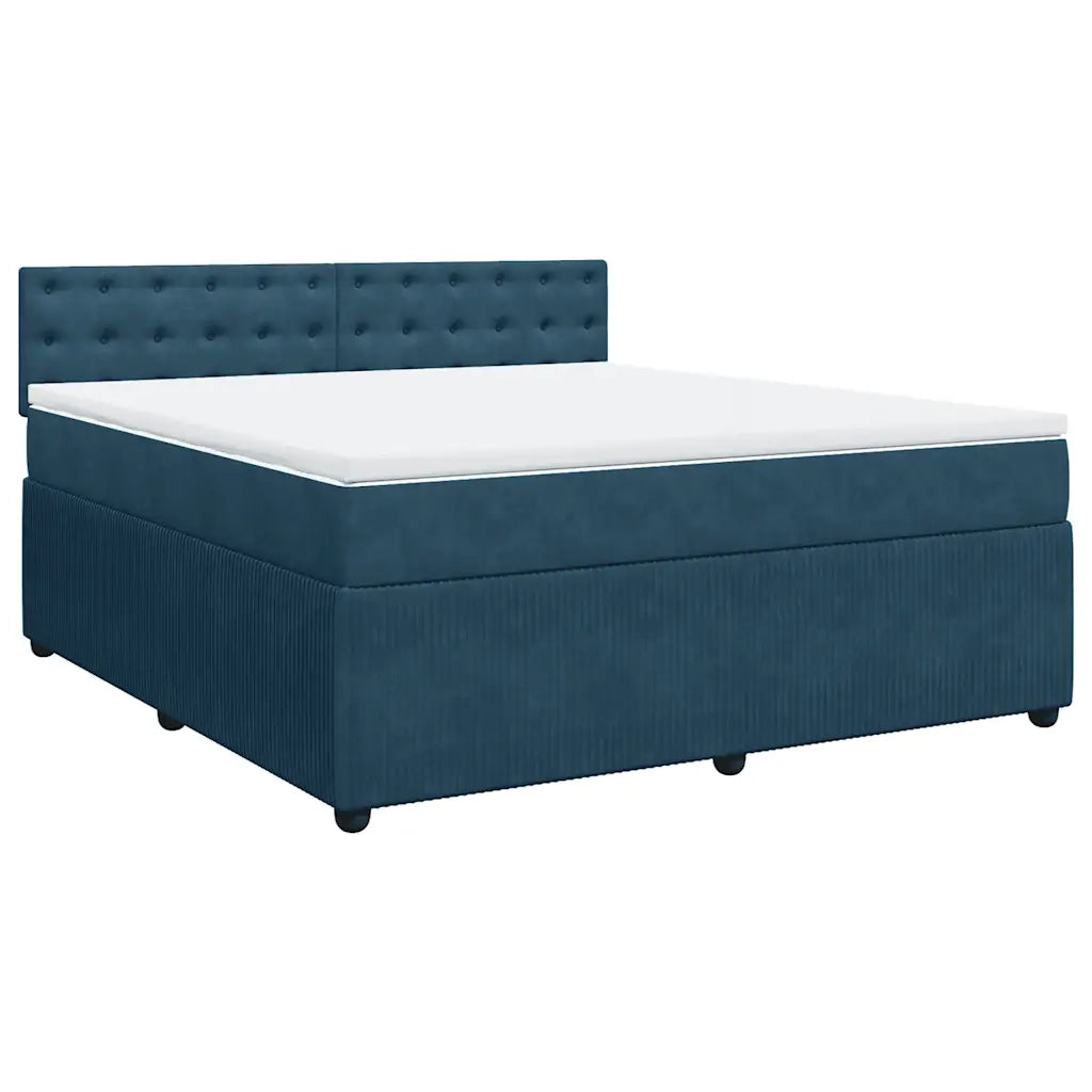 Giroletto a Molle con Materasso Blu 180x200 cm in Velluto 3290122