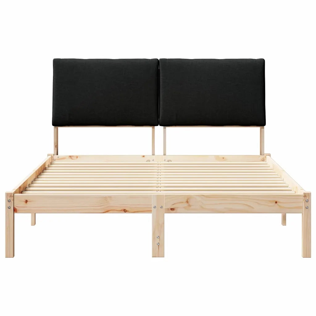 Struttura del Letto con testiera Marrone e nero 140 x 190 cm