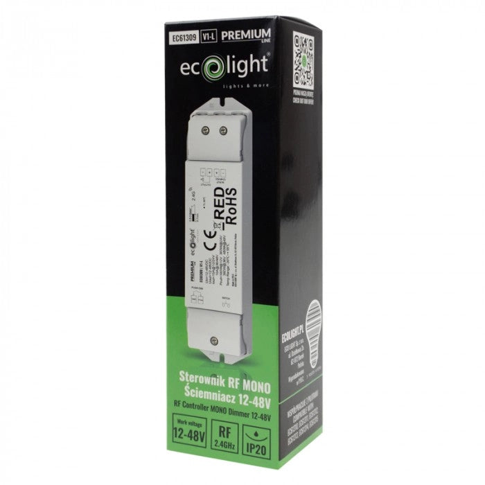 Dimmer RF per strip LED Mono 15A 12-48V Ecolight V1-L