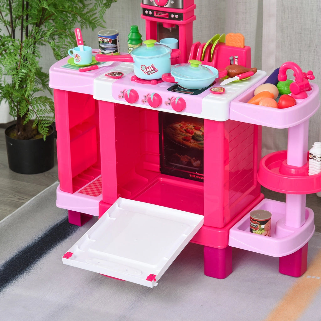 Cucina Giocattolo con Luci e Suoni ¨C Xylo ¨C Rosa 78x29x87 cm con 38 Accessori