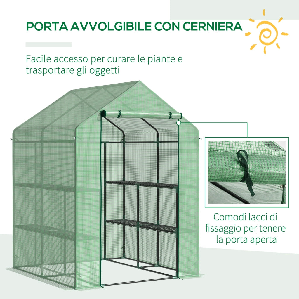 Serra da Giardino con Scaffali ¨C Minimal ¨C Verde 143x138x190 cm