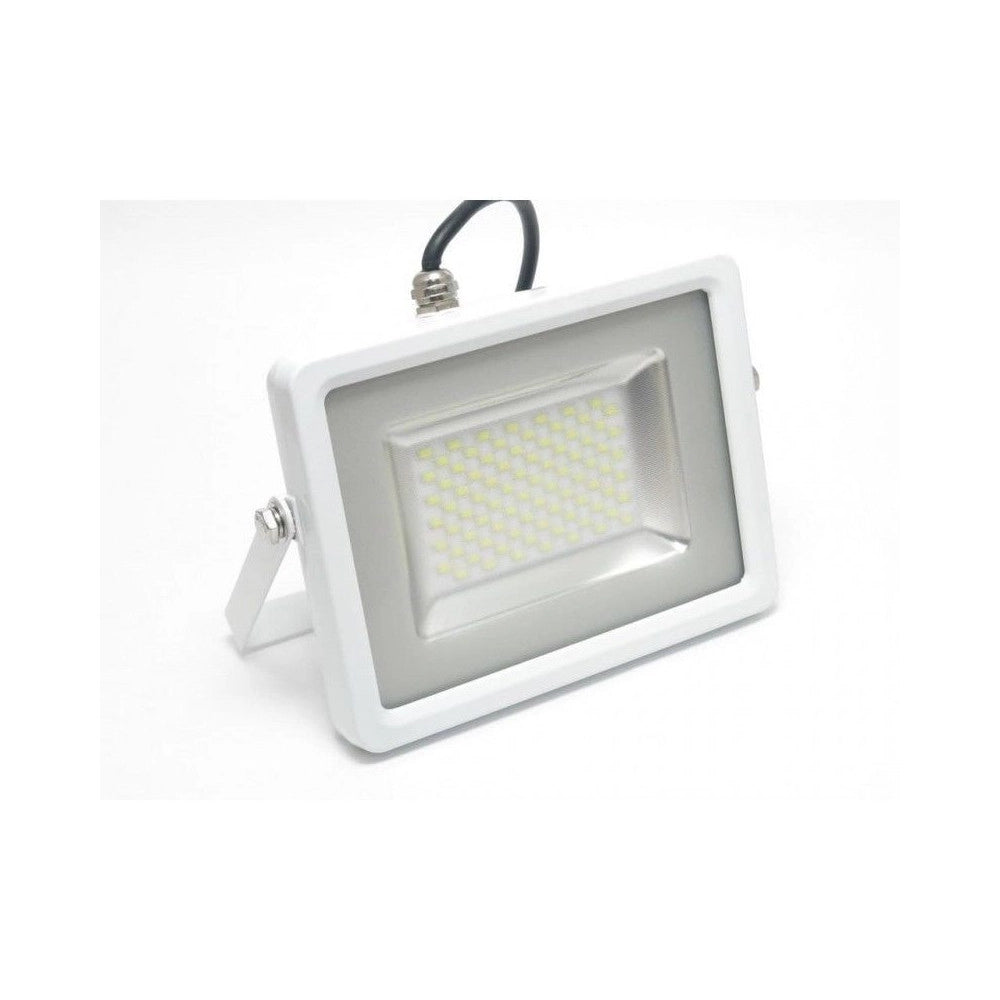 Trade Shop - V-tac Faro Led Smd 10w 20w 30w 50w 100w Ultra Slim Da Esterno Colore Bianco - -bianco Naturale-100 Watt