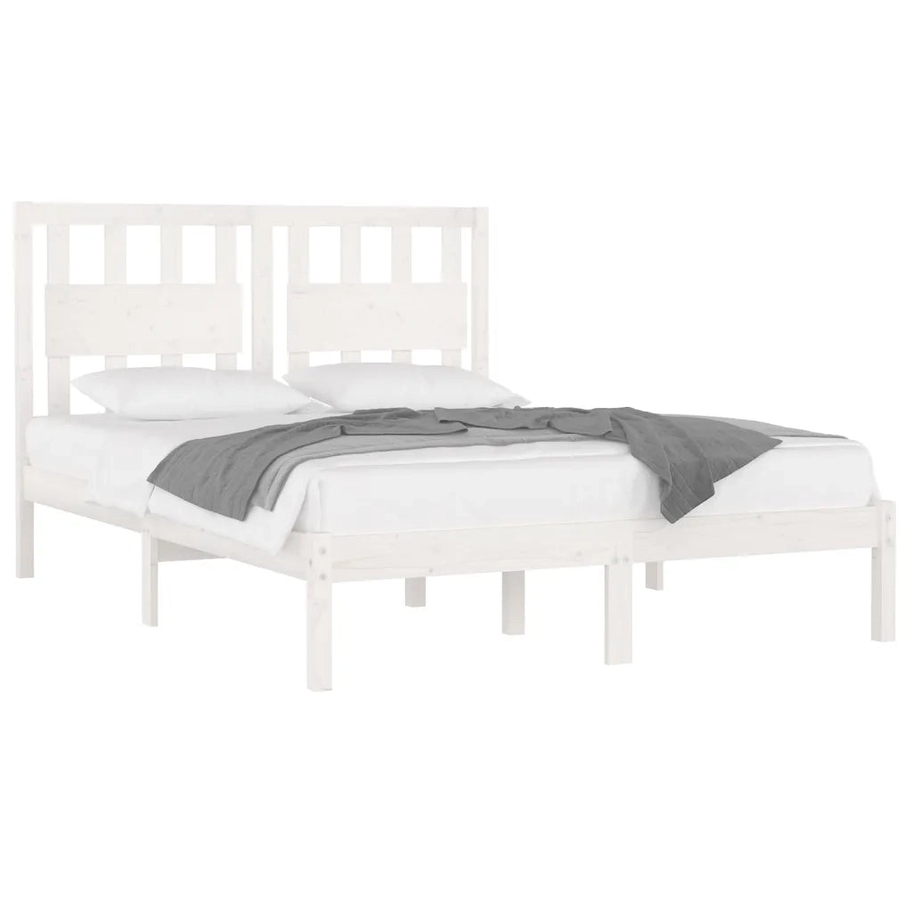 Giroletto-Struttura Letto Bianco in Legno Massello di Pino 160x200 cm 316077