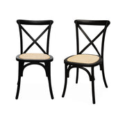 Set 2 sedie bistrò vintage in legno, nero