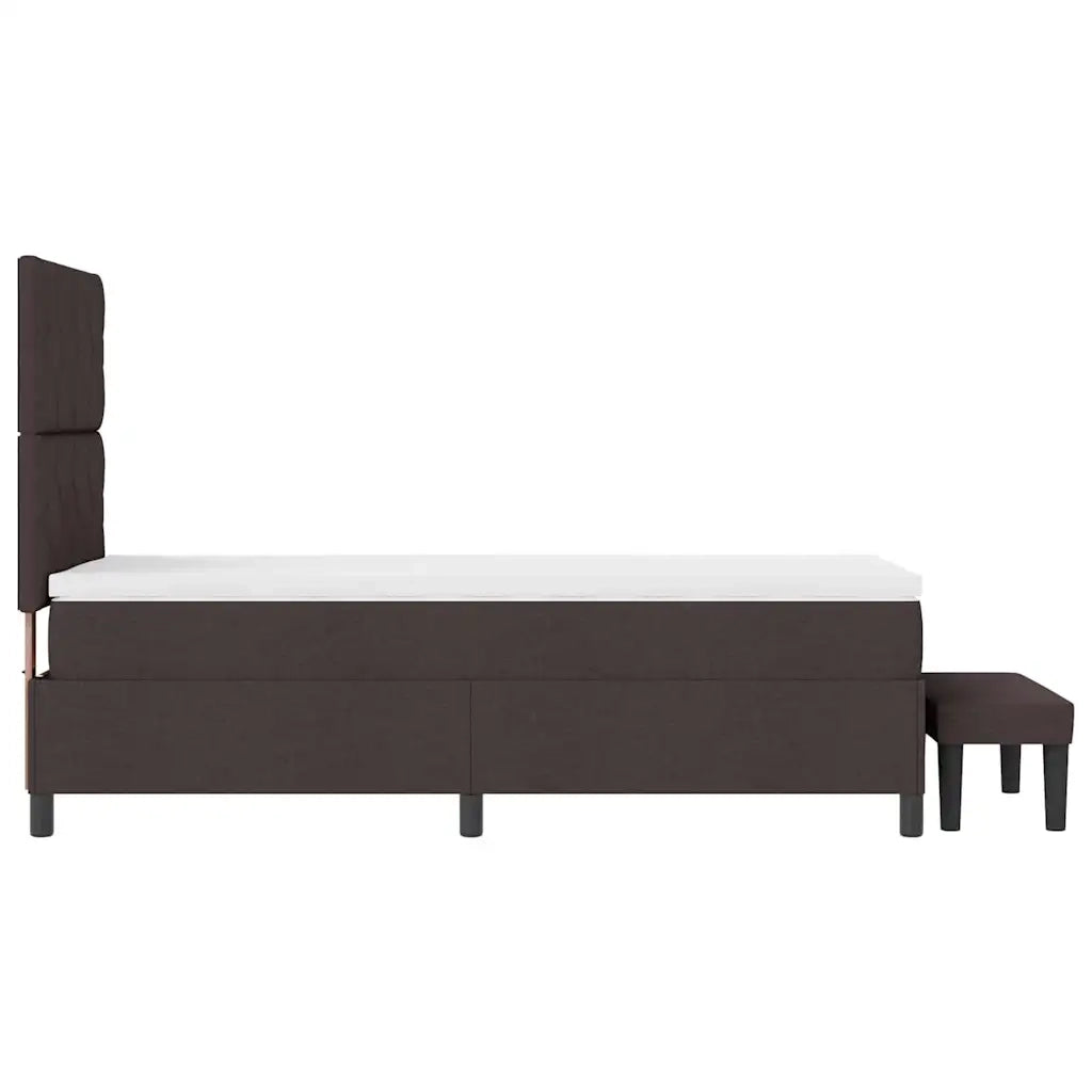 Letto a molle con testiera Marrone Scuro 100 x 200 cm Tessuto 3344124