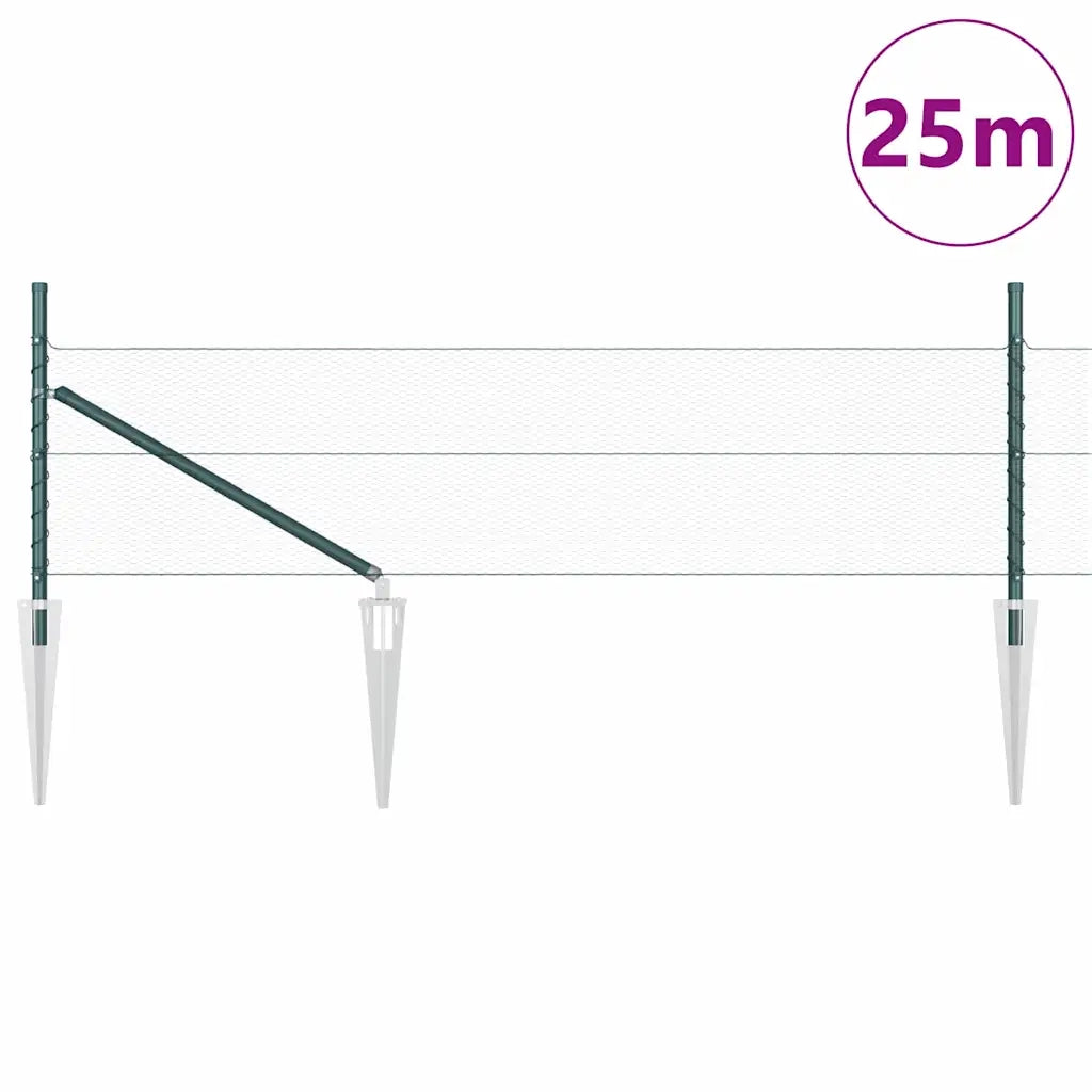 Palo della recinzione Verde 25 x 0,5 m (rete da 13 mm) Acciaio