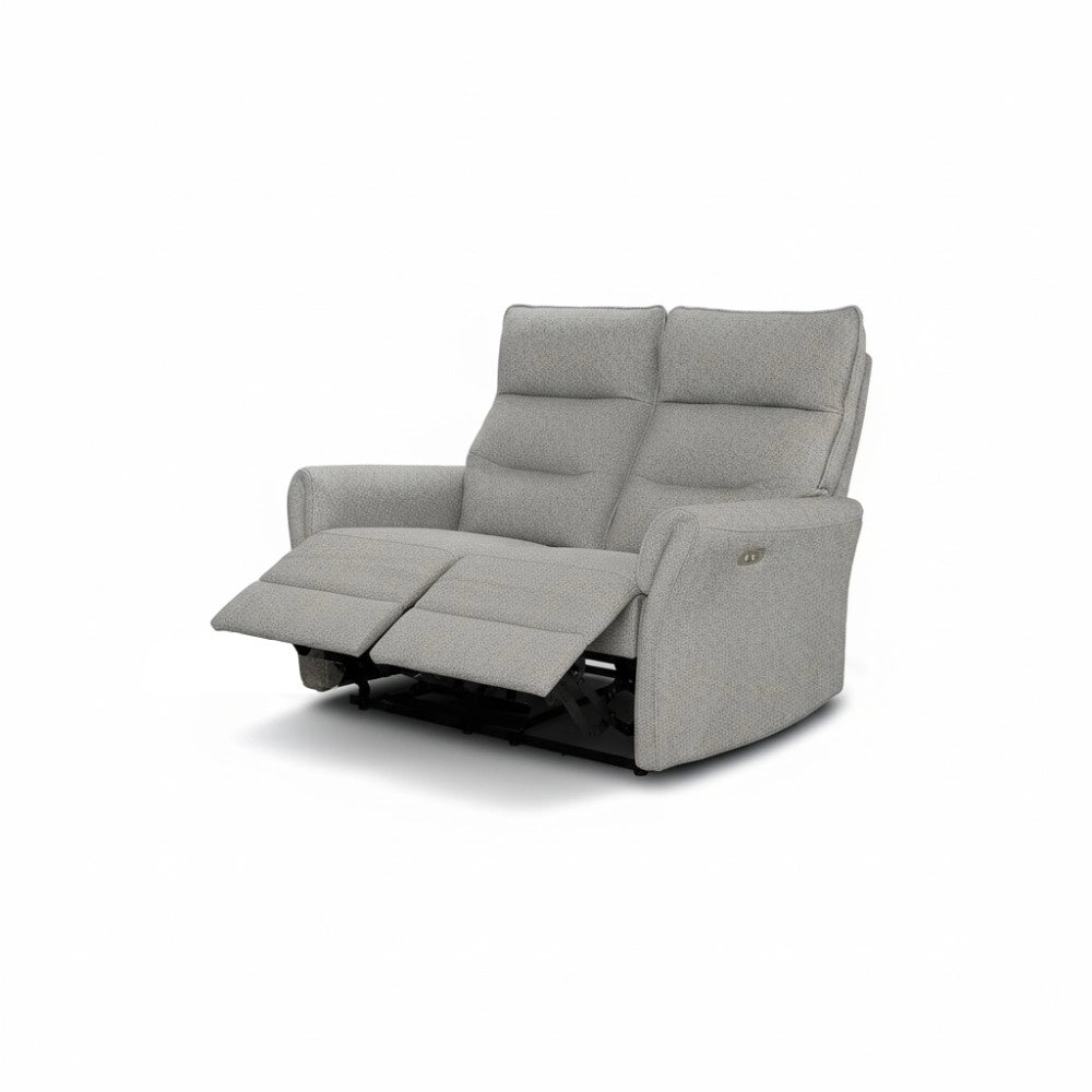 Divano recliner Softwave 2 posti elettrico in tessuto grigio 134 cm
