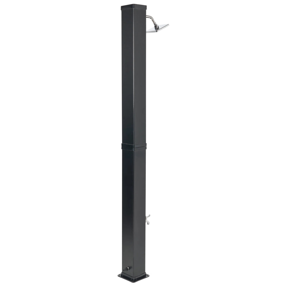 Doccia da esterno con miscelatore da esterno in PVC nero con funzione pioggia alimentato ad energia solare Giardino moderno