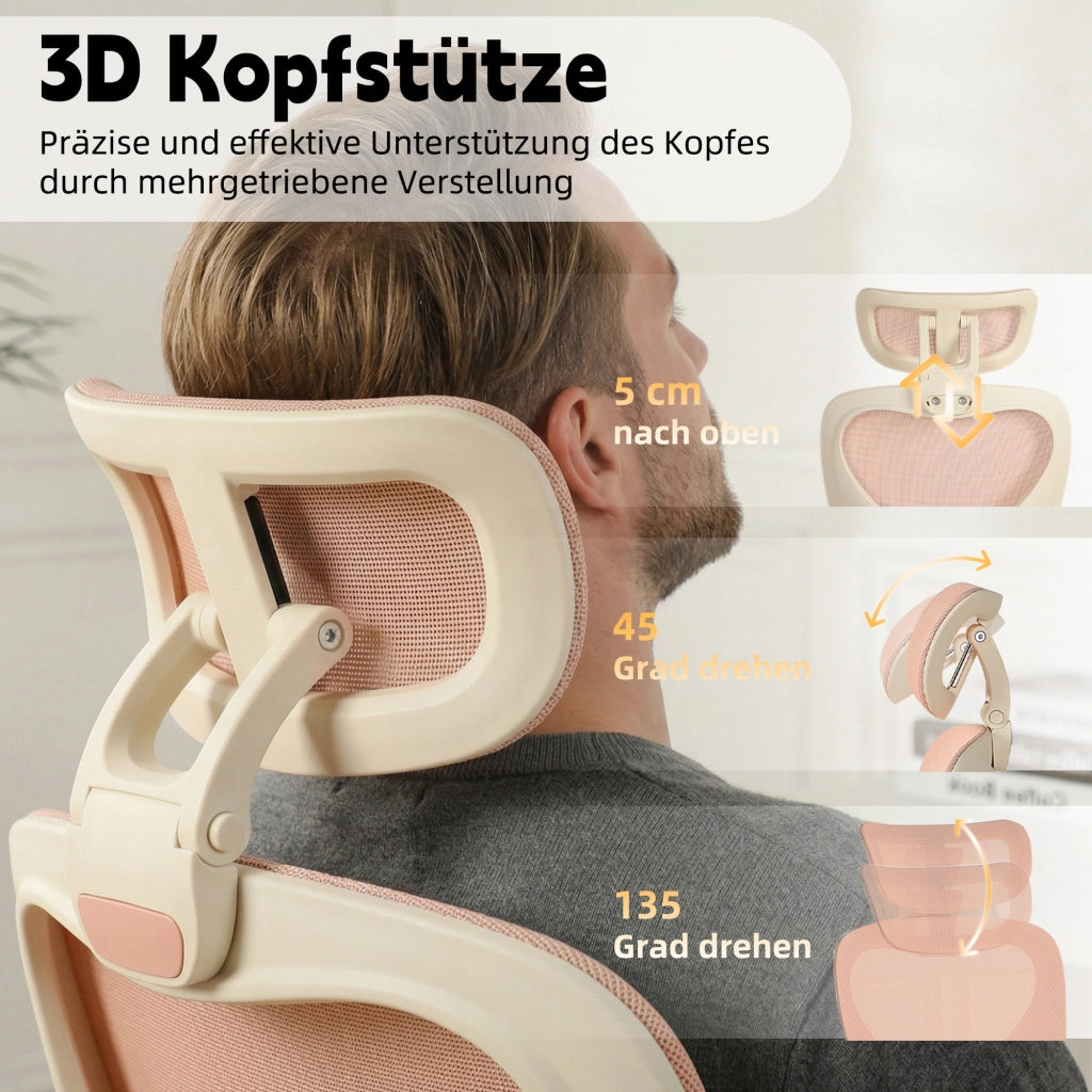 Sedia da ufficio ergonomica pieghevole ¨C Minimal ¨C rosa