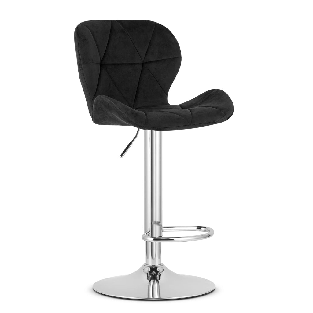 Sgabello VALORA WEST - Rivestimento in velluto nero con base cromata x 2