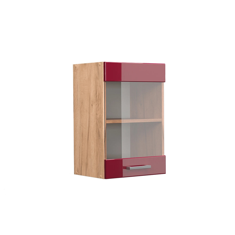 Vicco Mobile da cucina in vetro Rosso lucido 40 cm