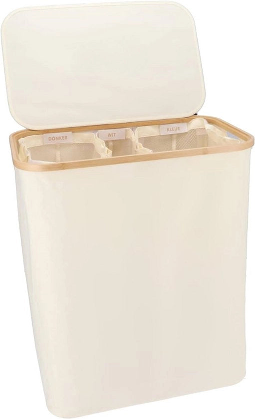 Cassa per la raccolta della spazzatura - 3 contenitori - Raccoglitore di rifiuti con tasche rimovibile - Raccoglitore di rifiuti con coperchio - Pieghevole - Cassetto per la raccolta rifiuti