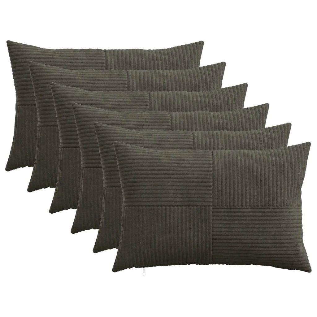 Federa 6 pcs ALMELO Antracite 50 x 75 cm corduroy 915122