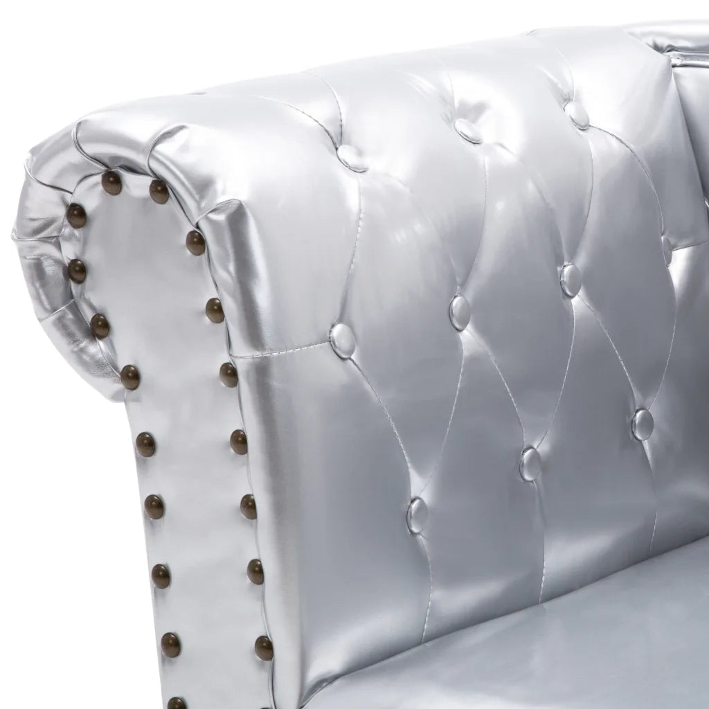 Sedia a Sdraio Argento in Similpelle 60657