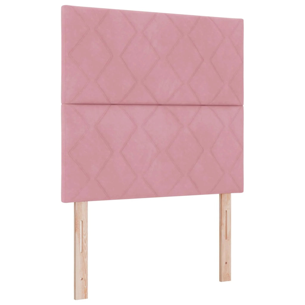 Letto box spring con materasso Rosa 90 x 200 cm Velluto 3455041