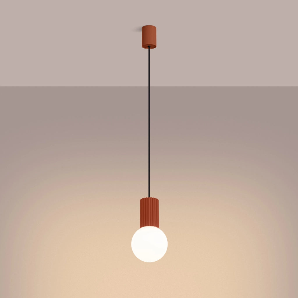 Lampada a sospensione HALO 1 rosso ocra