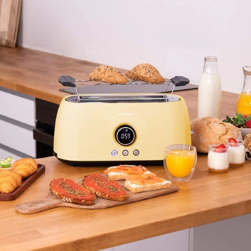 CECOTEC 03110 - Tostapane verticale digitale ClassicToast 15000 Yellow Extra Double