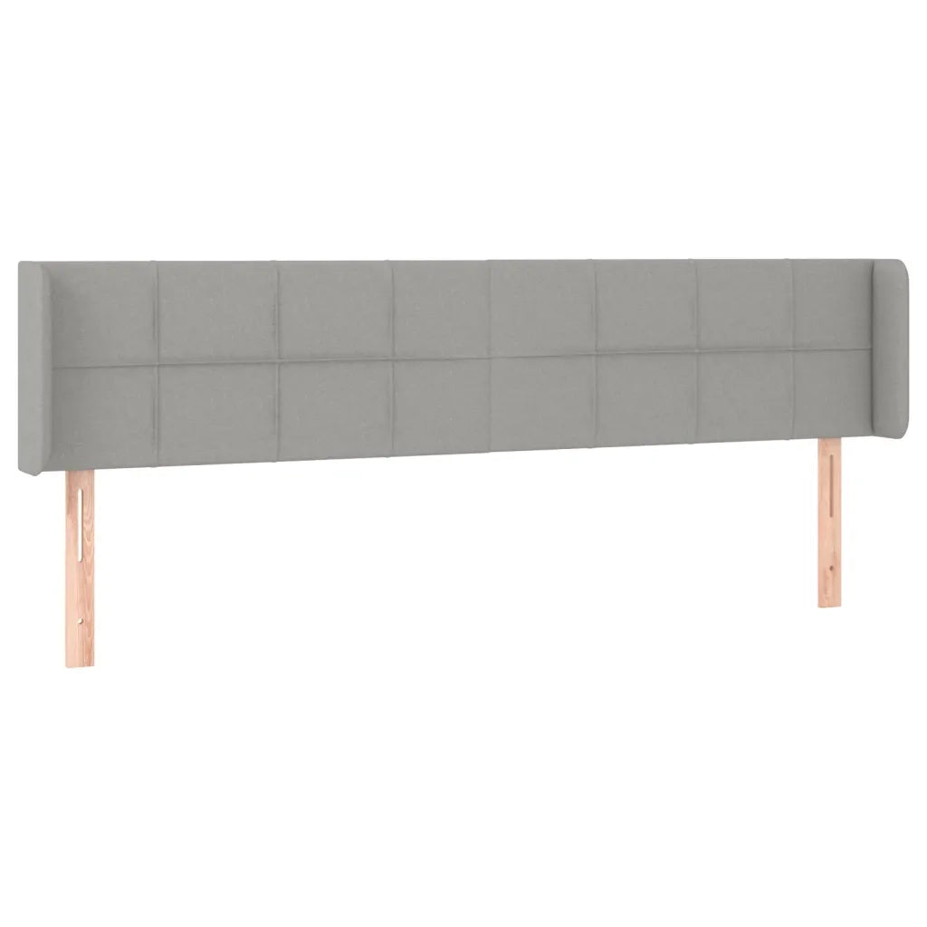 Testiera ad Orecchio-Testata con Orecchie Grigio Chiaro 183x16x78/88 cm in Tessuto 505737