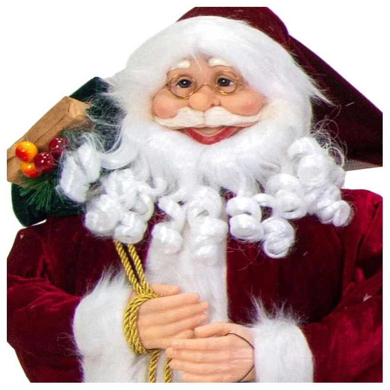 Babbo natale tessuto con lanterna rossocm47x23h150