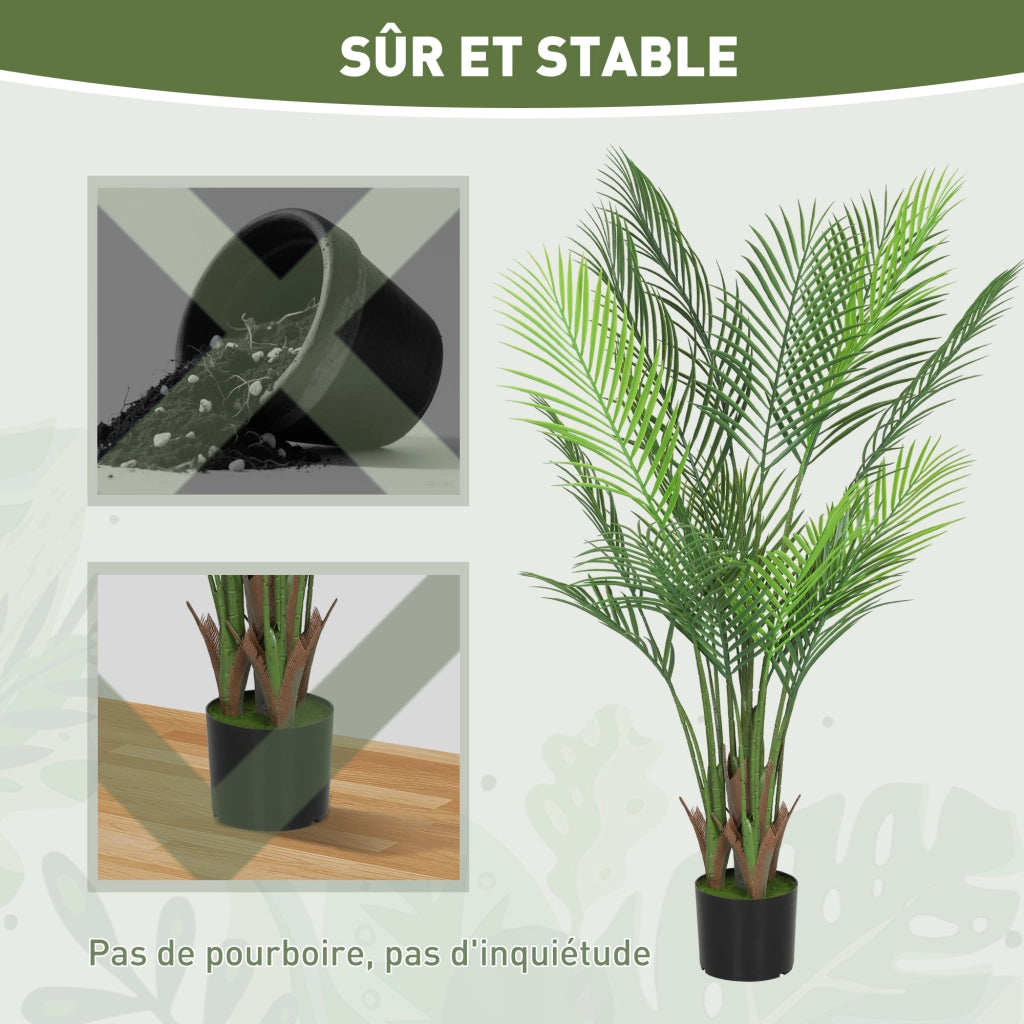 Pianta artificiale palma interno 120 cm ¨C Xylo ¨C verde con vaso plastica