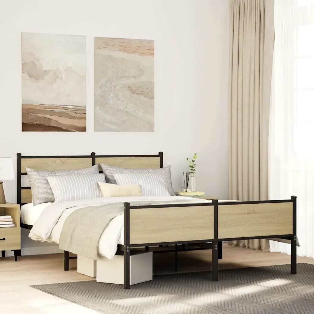 Giroletto senza Materasso-Struttura Letto Rovere Sonoma 140x200cm in Truciolato 684351