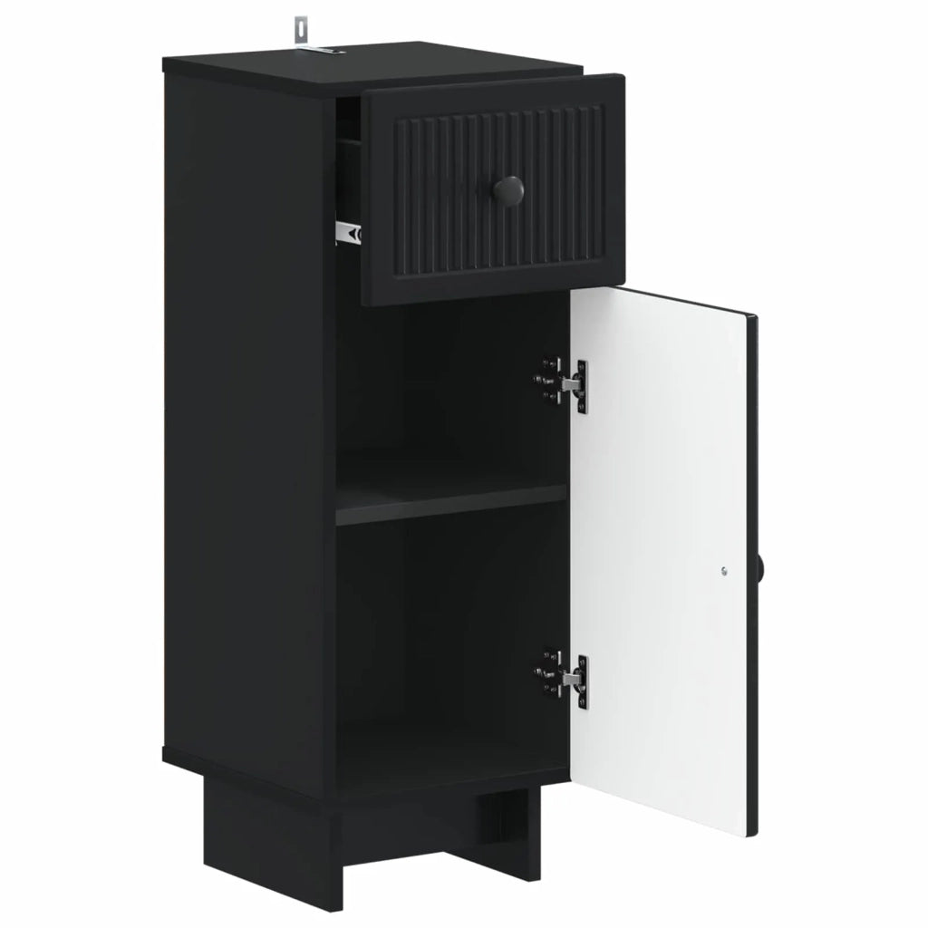 Mobiletto da Bagno EDE Nero 30 x 31 x 80 cm 895946