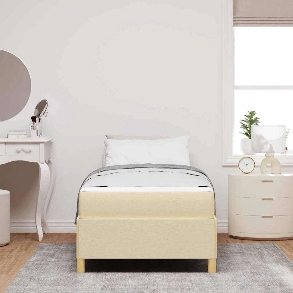 Struttura del letto con materasso Crema 90 x 190 cm Tessuto 3398904