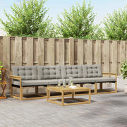 Set di divani da esterno 5 pz Bianco e Grigio Chiaro 3388389