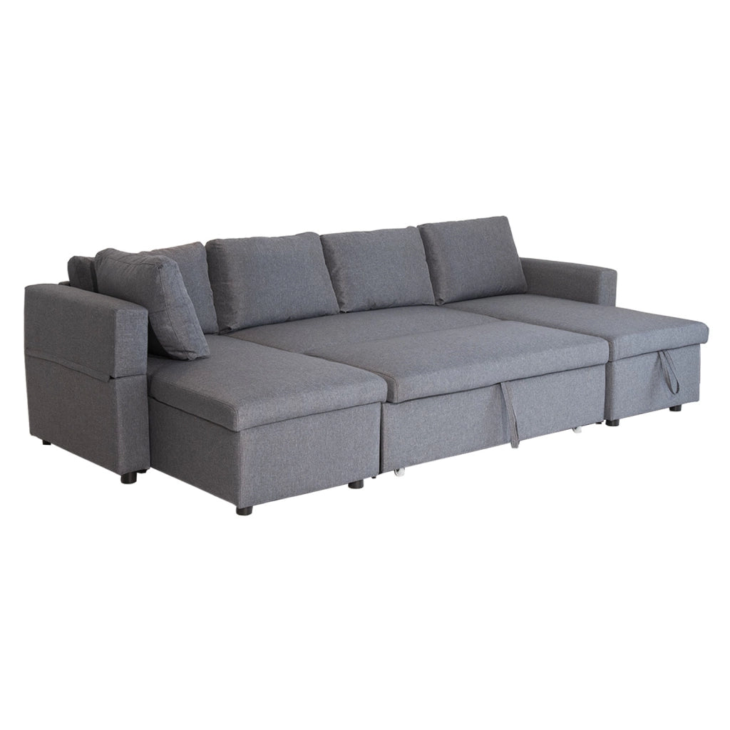 SCOTTDivano letto panoramico a 4 posti, grigio screziato