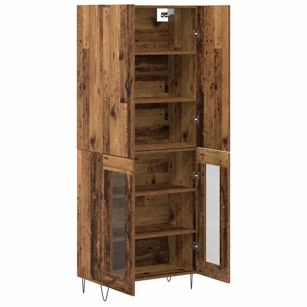 Credenza 2 pcs Legno vecchio Legno ingegnerizzato e vetro 3403165