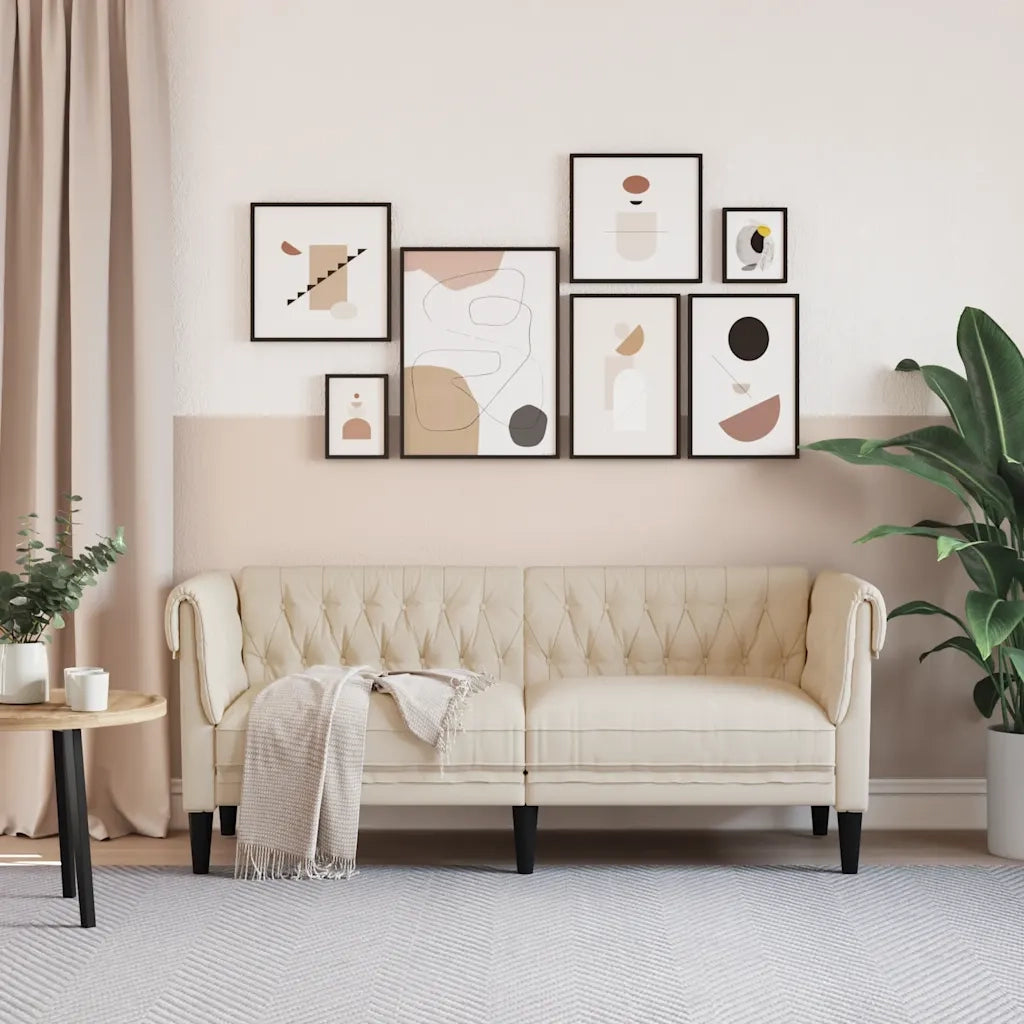 Divano | Divano da soggiorno | Sofa Chesterfield a 2 Posti in Lino