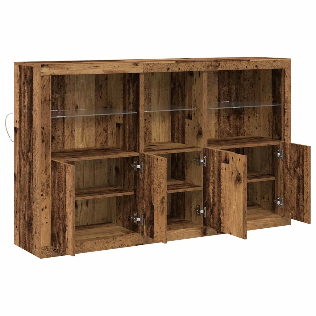 Madia LED Legno vecchio 162 x 37 x 100 cm Legno multistrato 3333122