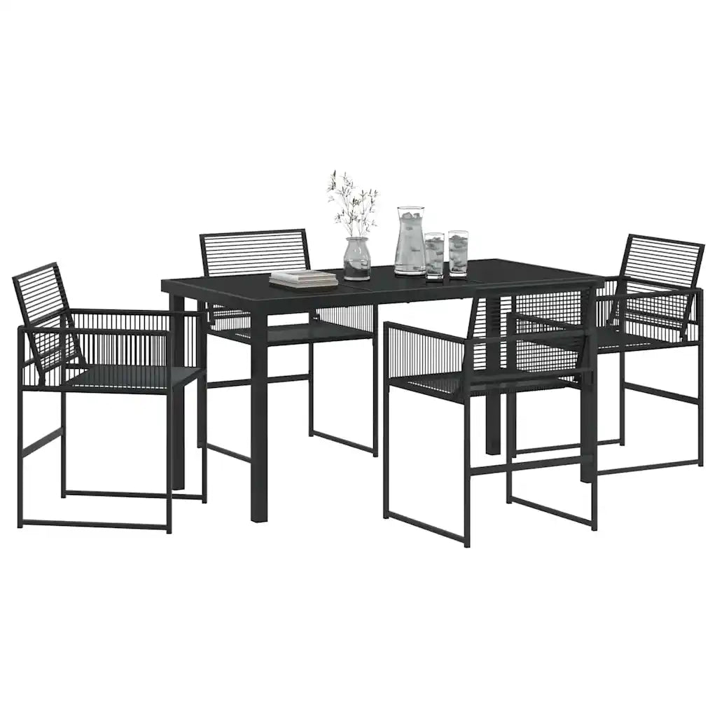 Set da Pranzo per Giardino 5 pcs Nero 3379327