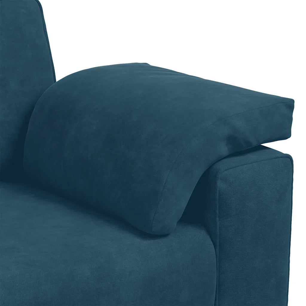 Set di Divani 3 pz con Cuscini Blu in Velluto 3324676