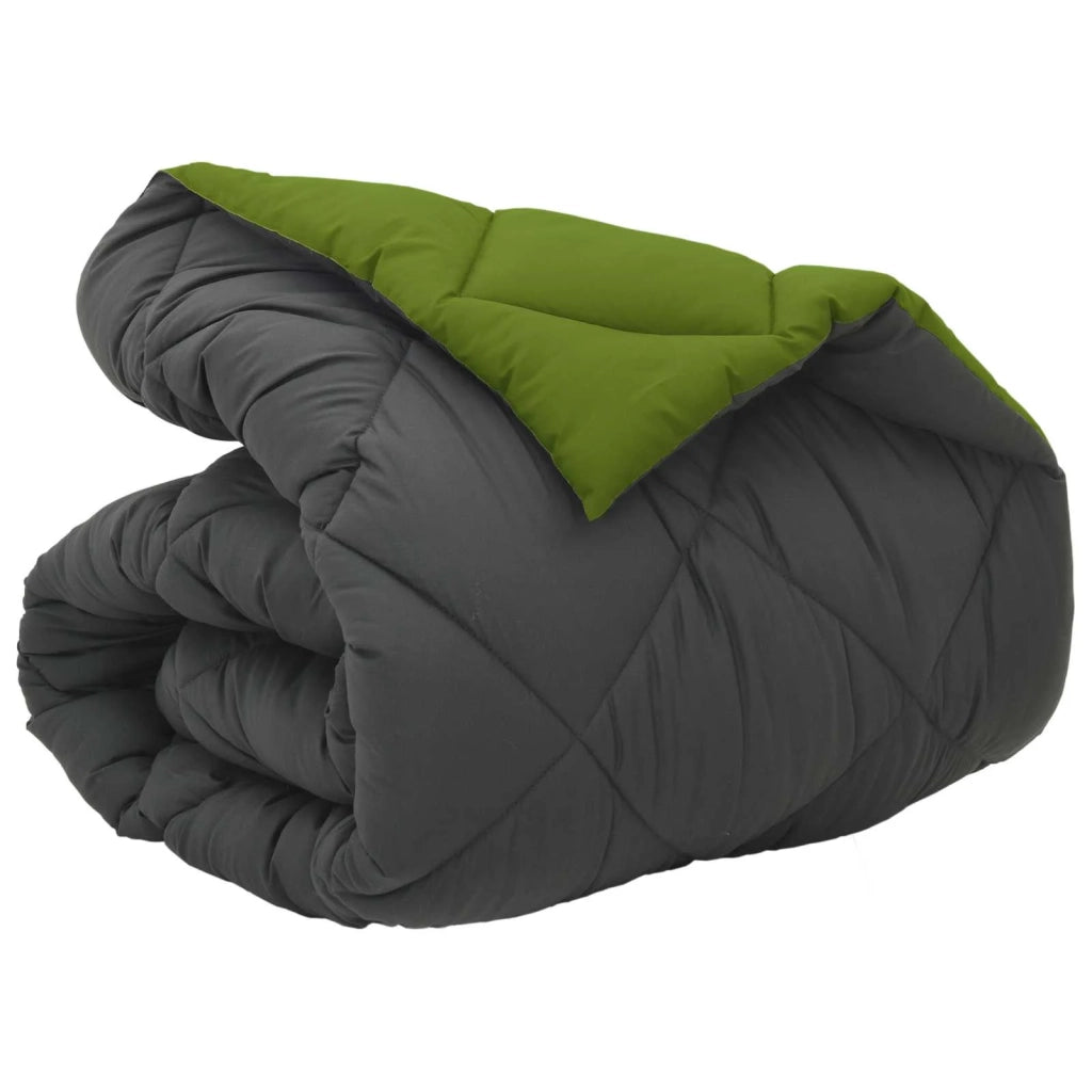 Piumone | Duvet Invernale Verde e Antracite 155 x 220 cm Microfibra