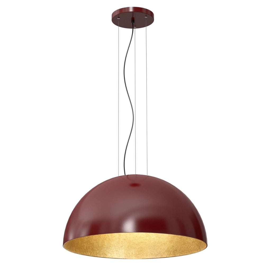 Lampada a sospensione Ø60 bordeaux interno oro Compo Luminex