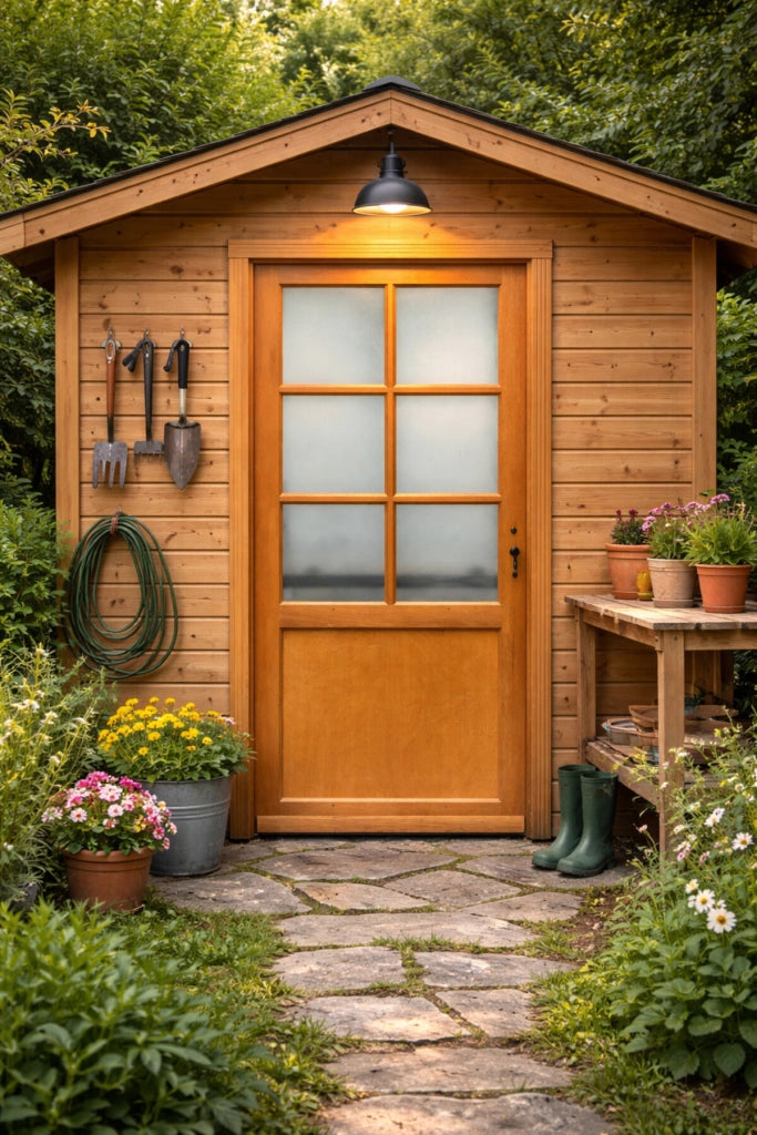 Porta di servizio in legno 'Naxos' modello 215X90 a sinistra a spinta (dimensioni della tavola) senza maniglia