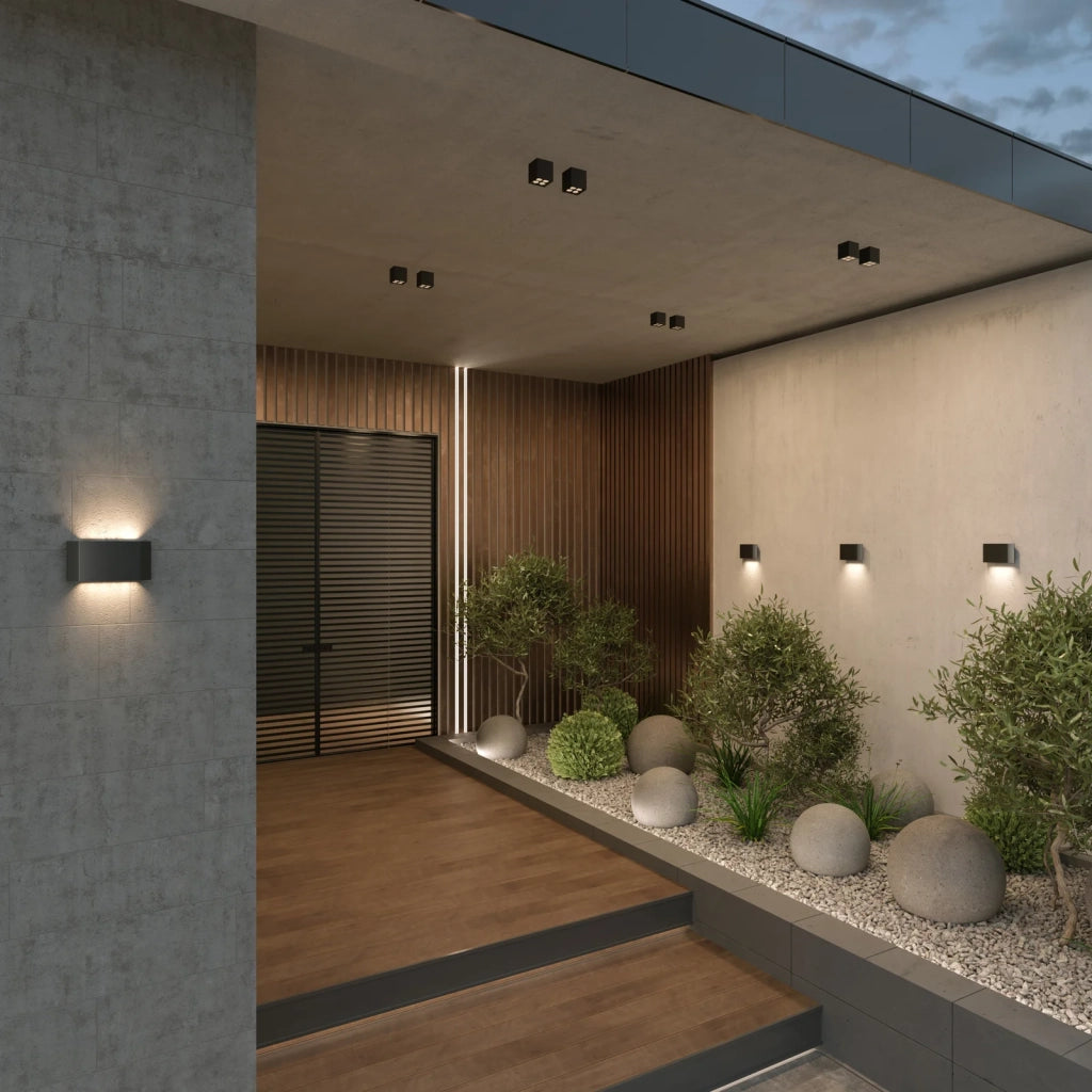Applique Da Esterno Moderna Pull Led Integrato 5W Alluminio Grigio Ip54