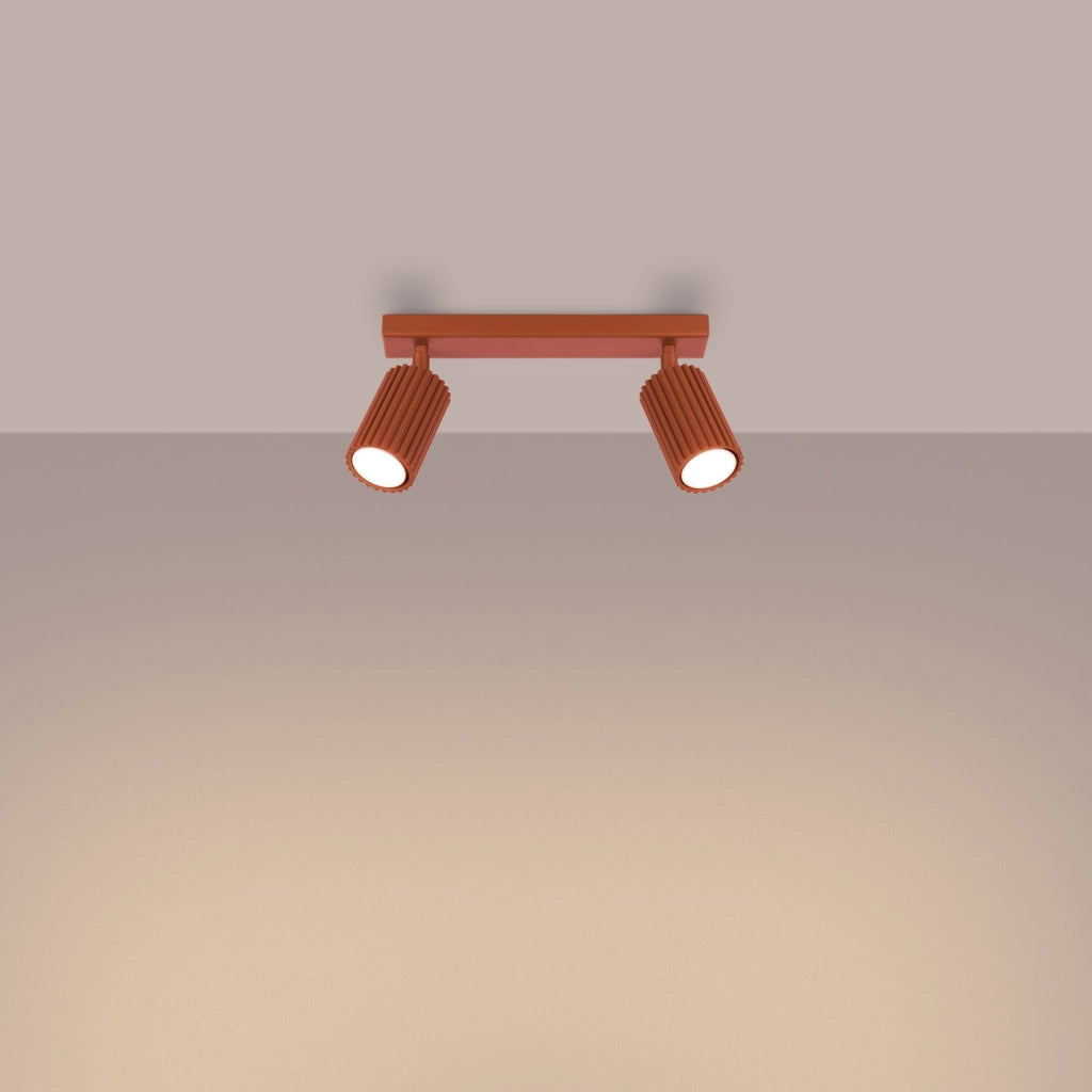 Lampada da soffitto KARBON 2 rosso ocra