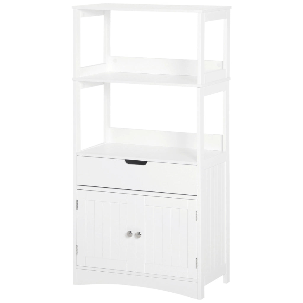 Mobile Bagno con Ante e Cassetto ¨C zephmum ¨C Bianco 60x33x122 cm
