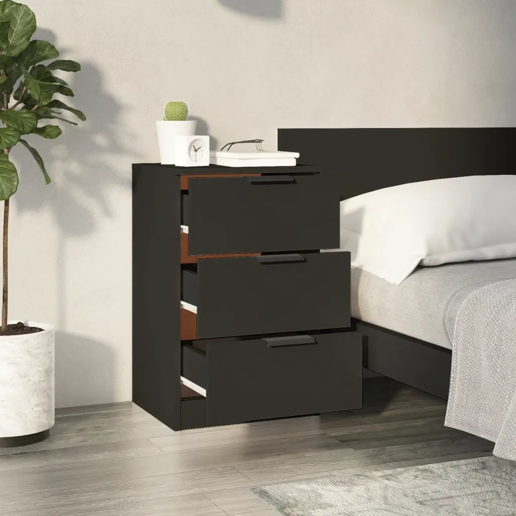 Comodini 2 pz-Set di 2 Tavolino da notte Neri 40x36x65 cm