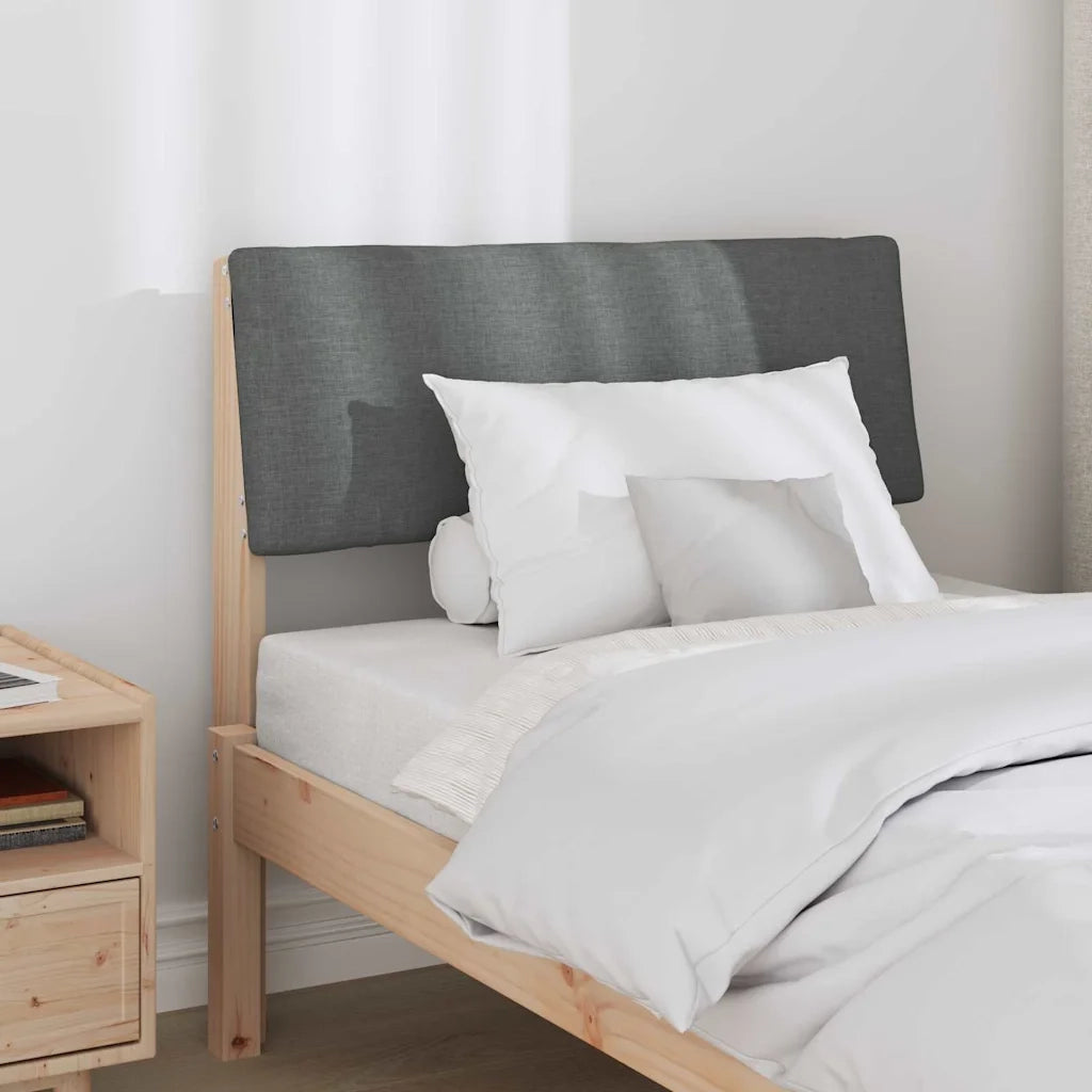 Testiera imbottita Grigio scuro 75 cm Pino massello 879150