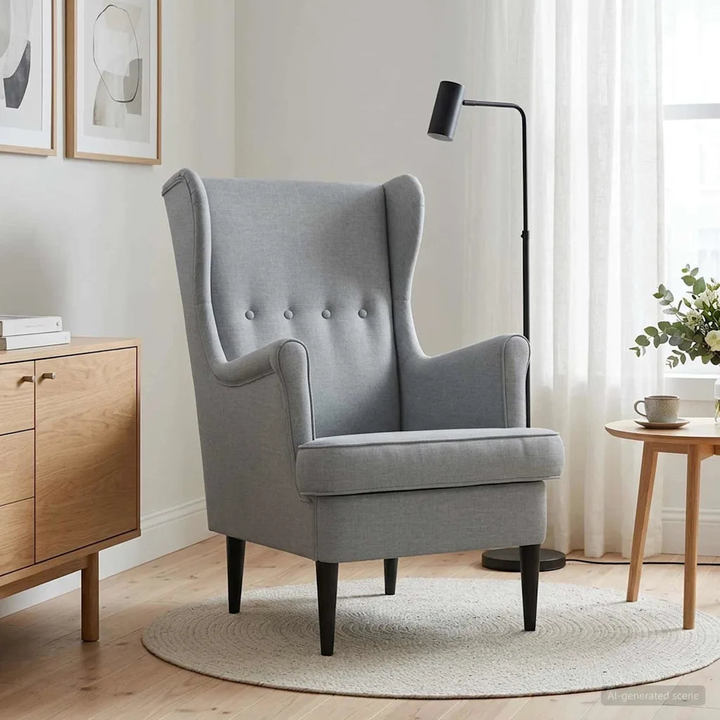 Poltrona Grigio Chiaro Tessuto 42029882