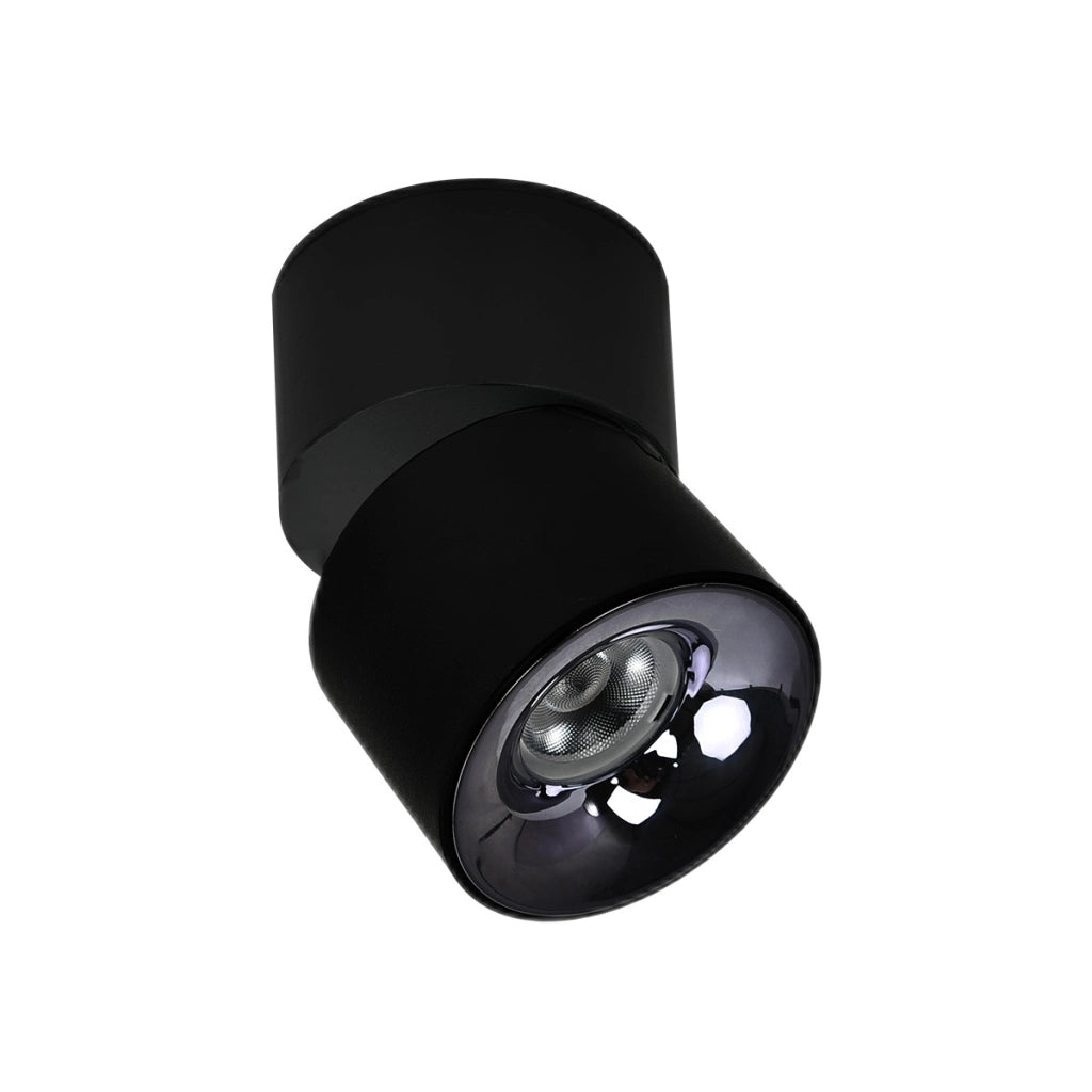 Spot plafoniera tondo nero orientabile LED CCT 10W