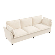 Divano modulare 3-2-1 - con cuscini per braccioli e seduta ampia - in chenille beige