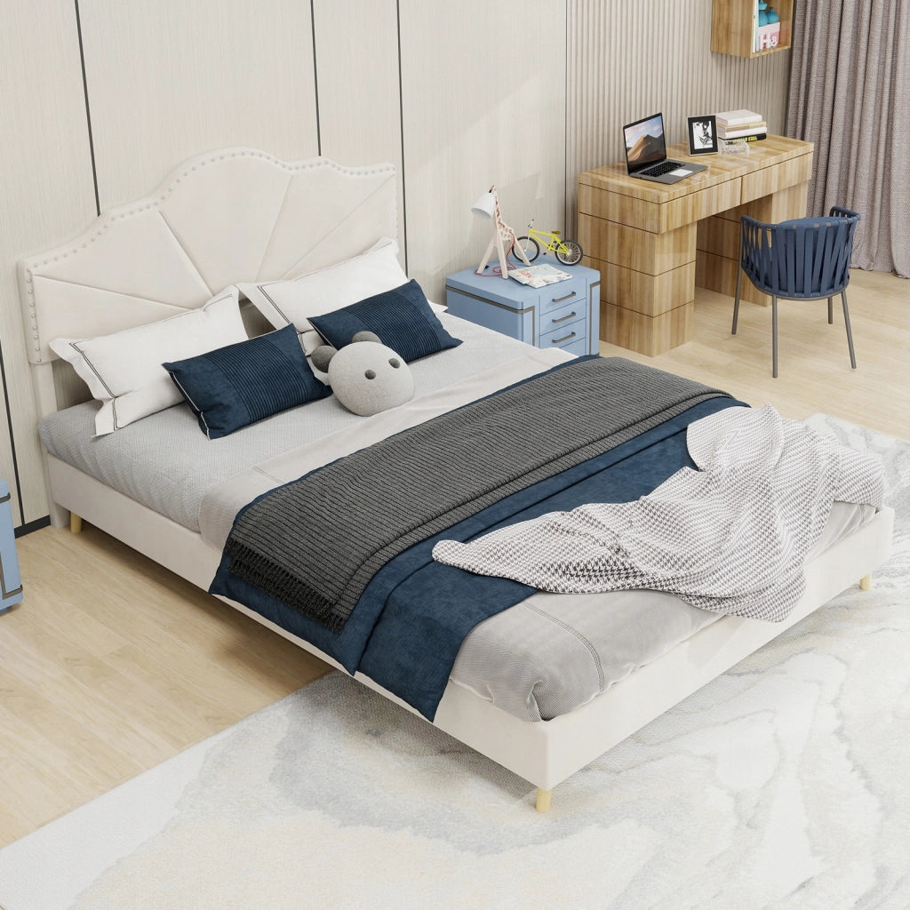 Letto singolo 140x200 - Xylo - Beige minimalista