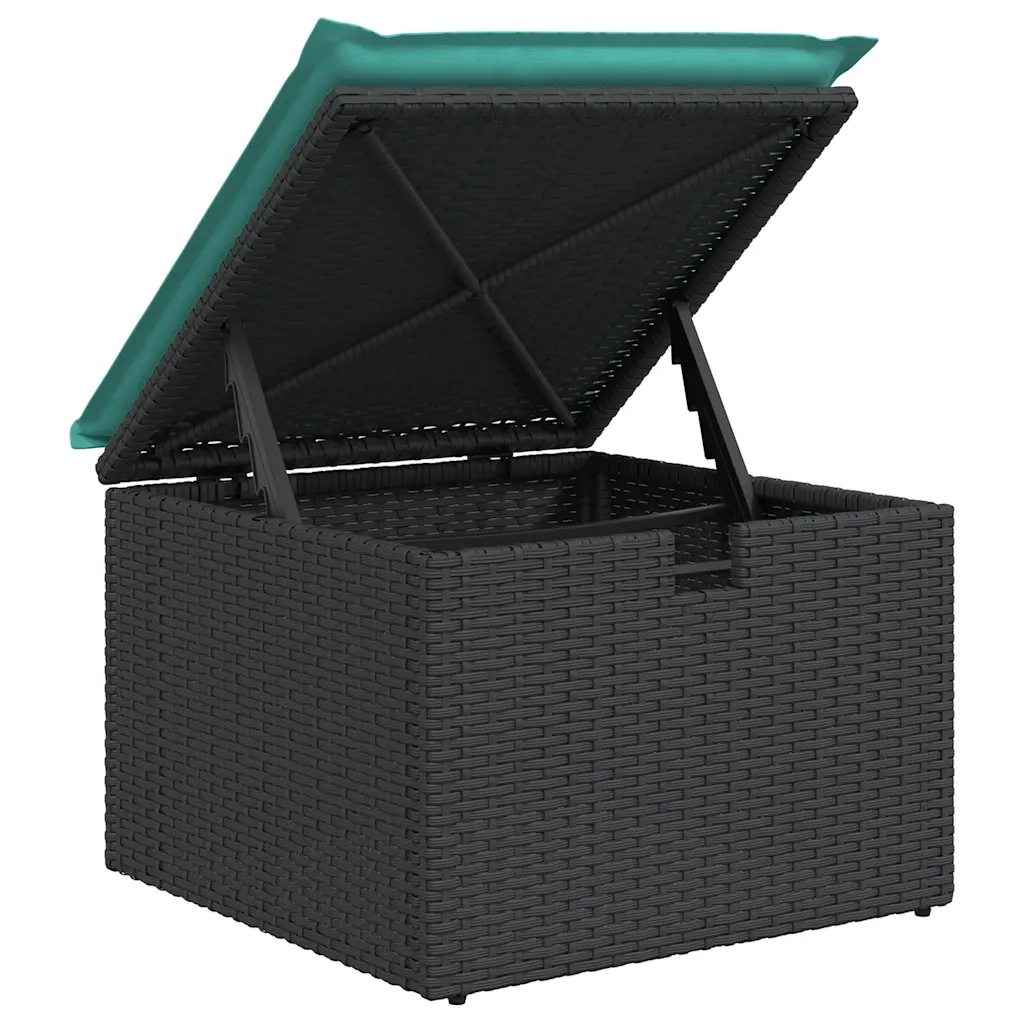 Set Divani da Giardino 4 pz con Cuscini Nero in Polyrattan 3325653