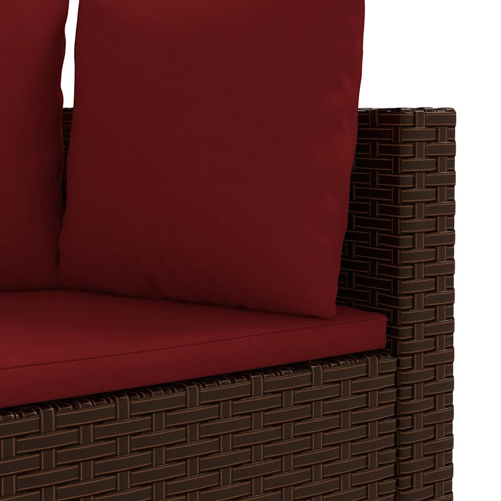 Set Divani da Giardino 9pz con Cuscini Marrone in Polyrattan 3308429