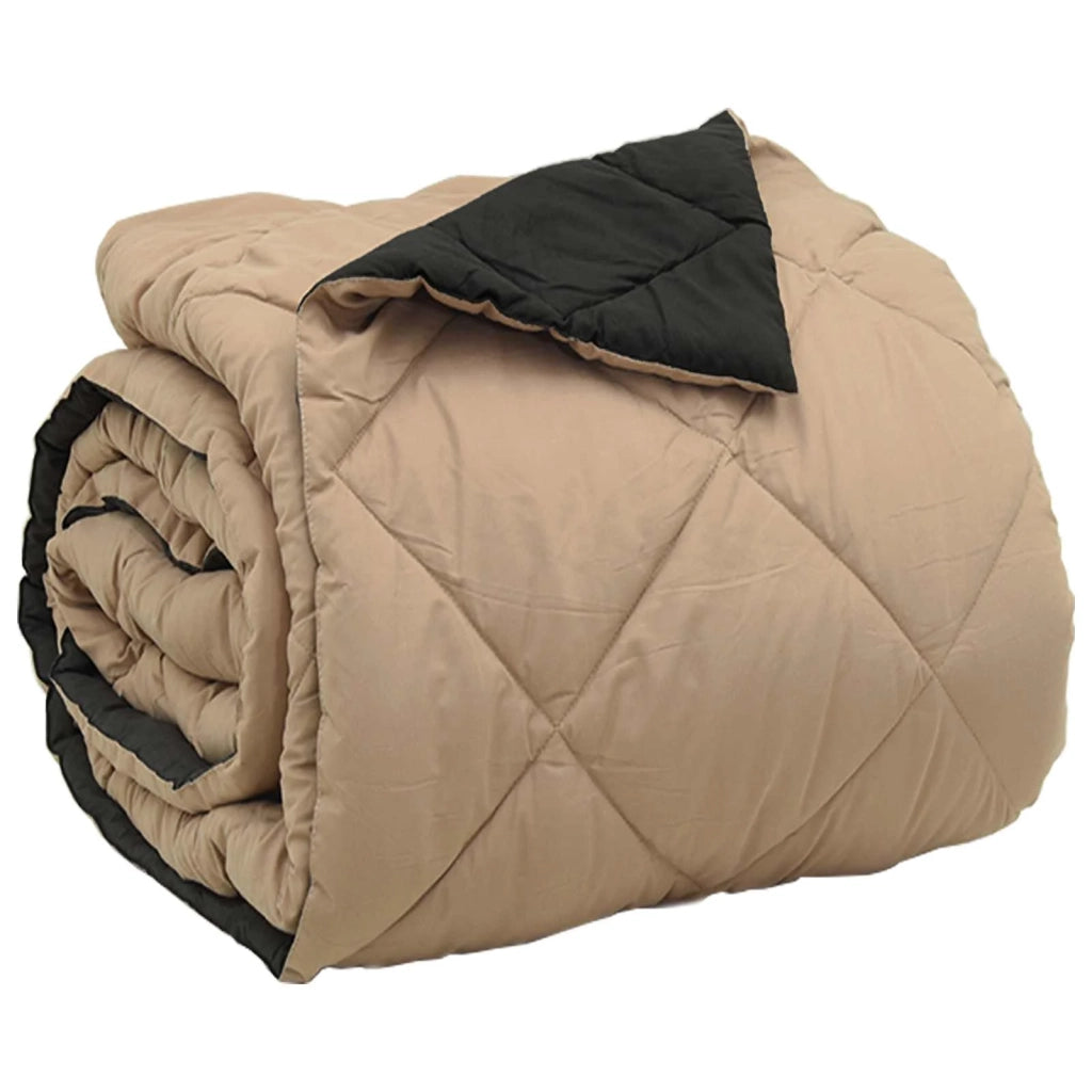 Piumone | Duvet Completo Annuale Nero e Talpa 200 x 200 cm Microfibra
